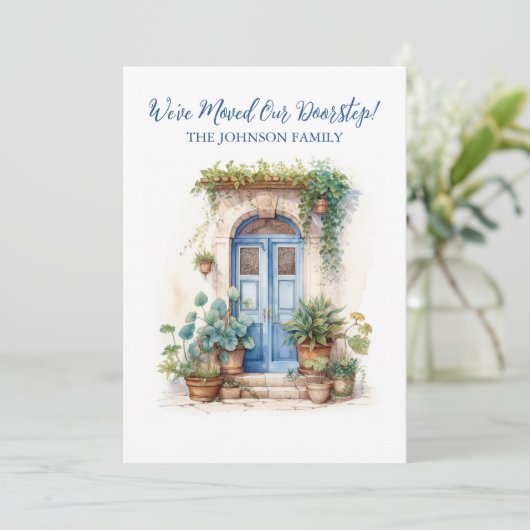 引っ越しました新しい住所ブルーウォーターカラードア 案内状 (スタンド正面)