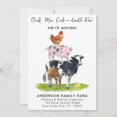 引っ越しました新しい住所モダンファーム動物の移動 案内状 (正面)