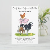 引っ越しました新しい住所モダンファーム動物の移動 案内状 (スタンド正面)