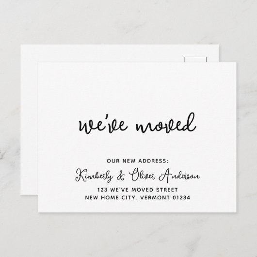 引っ越しました新しい住所モダン書移動 案内ポストカード (正面/裏面)