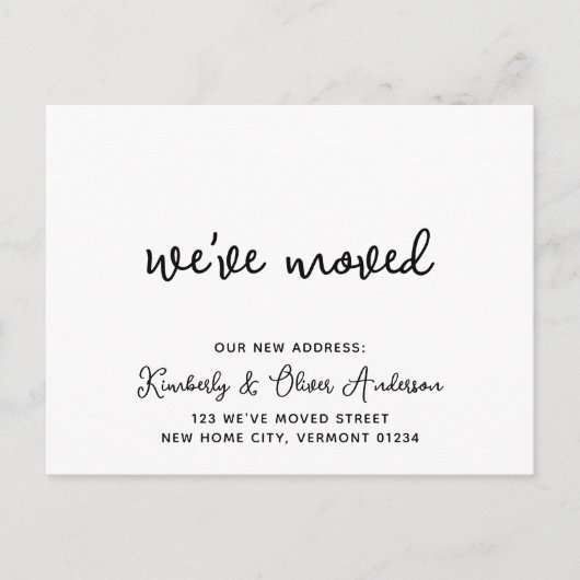 引っ越しました新しい住所モダン書移動 案内ポストカード (正面)