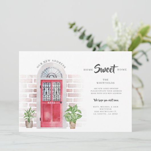 引っ越しました新しい住所レッドウォーターカラードア 案内状 (スタンド正面)