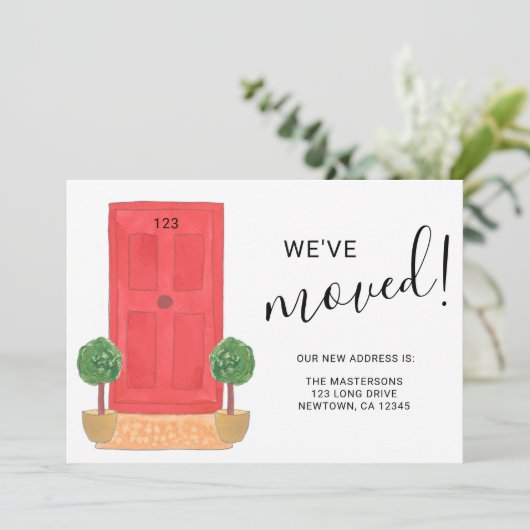 引っ越しました新しい住所レッドウォーターカラードア 案内状 (スタンド正面)