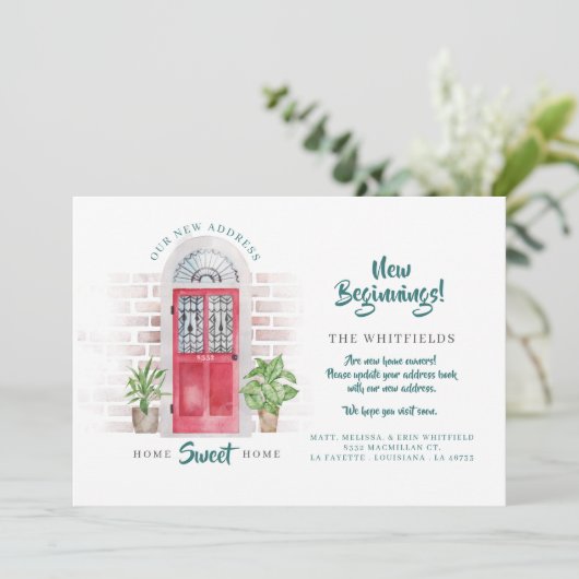 引っ越しました新しい住所レッドウォーターカラードア 案内状 (スタンド正面)