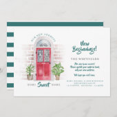 引っ越しました新しい住所レッドウォーターカラードア 案内状 (正面/裏面)