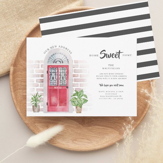 引っ越しました新しい住所レッドウォーターカラードア 案内状