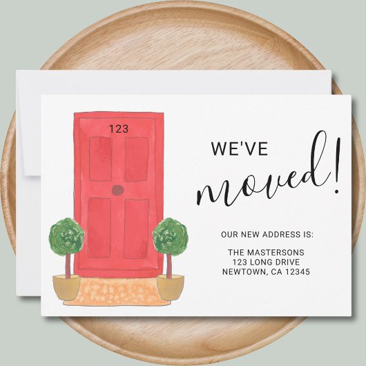 引っ越しました新しい住所レッドウォーターカラードア 案内状