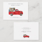 引っ越しました新しい住所レッドトラック移動 ノートカード (正面/裏面)