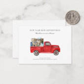 引っ越しました新しい住所レッドトラック移動 ノートカード (正面/裏面インサイチュ)