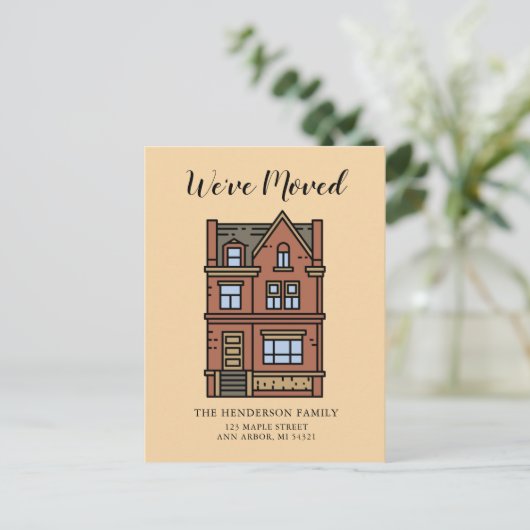 引っ越しました新しい自宅の引越し案内はがき ポストカード (スタンド正面)