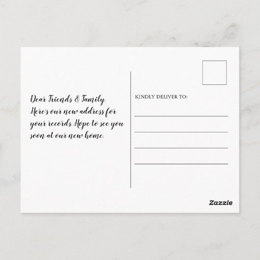 引っ越しました新しい自宅の引越し案内はがき ポストカード (裏面)
