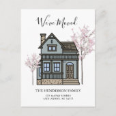 引っ越しました新しい自宅の引越し案内はがき ポストカード (正面)