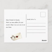 引っ越しました新しい自宅の引越し案内はがき ポストカード (裏面)