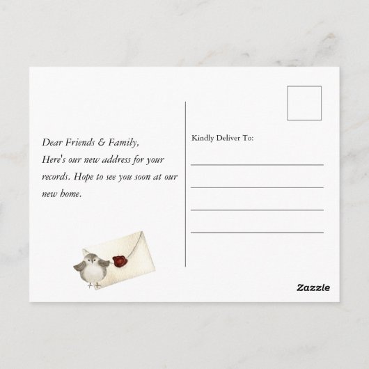 引っ越しました新しい自宅の引越し案内はがき ポストカード (裏面)