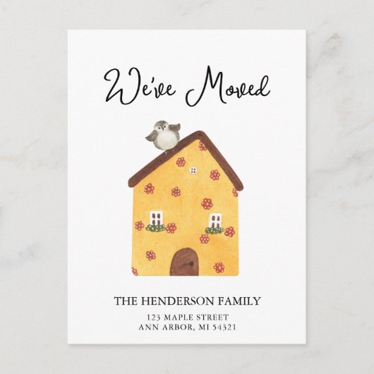 引っ越しました新しい自宅の引越し案内はがき ポストカード (正面)