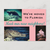 引っ越しました新しい隣人の写真コラージュ ポストカード (正面)