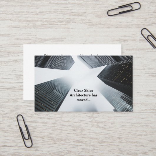 引っ越しました新オフィスカスタム会社 名刺 (正面/裏面インサイチュ)