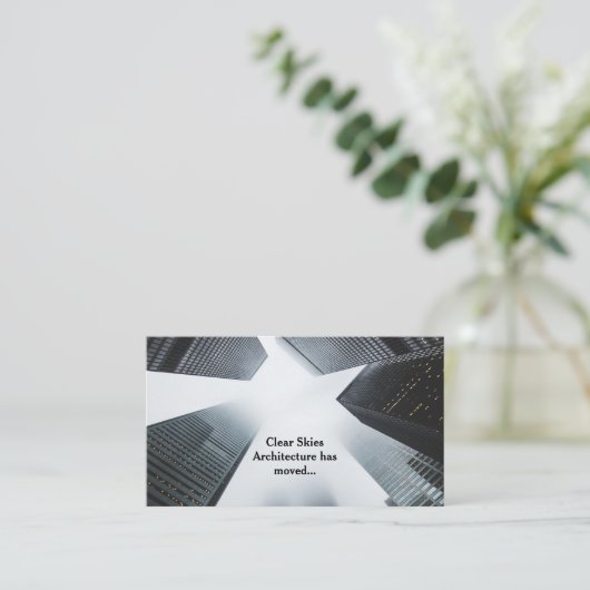 引っ越しました新オフィスカスタム会社 名刺 (スタンド正面)