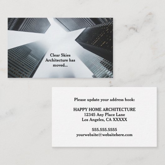 引っ越しました新オフィスカスタム会社 名刺 (正面/裏面)