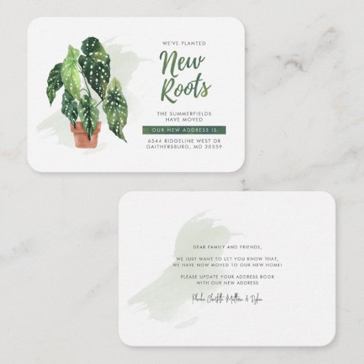 引っ越しました新ルーツボホ引越し告知 ノートカード (正面/裏面)