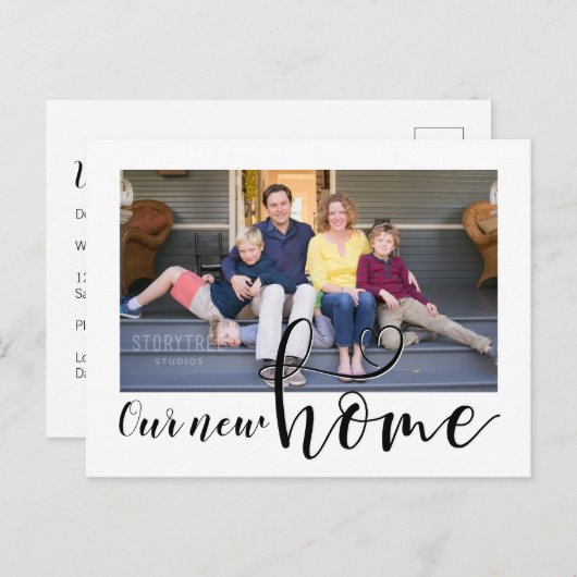 引っ越しました新居住所変更写真 案内ポストカード (正面/裏面)