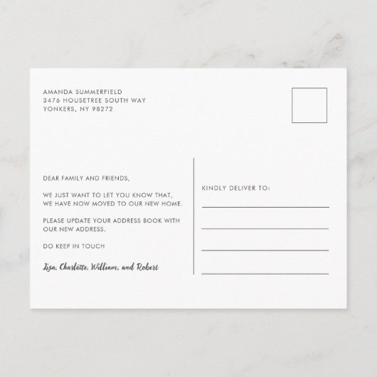 引っ越しました新年アドベンチャレッドトラック移動 案内ポストカード (裏面)