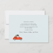 引っ越しました新年アドベンチャーレッドカームービング ノートカード (裏面)