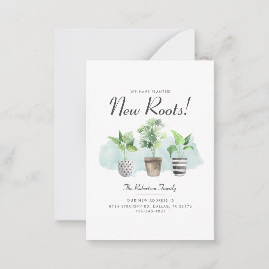 引っ越しました新根プラントの移動発表 ノートカード (正面)