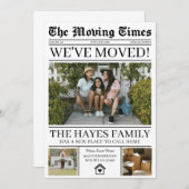 引っ越しました新聞の動く発表 招待状 (正面/裏面)