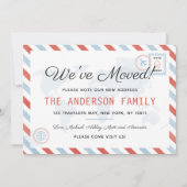 引っ越しました旅行郵便はがきの招待状カード 招待状 (正面)