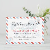 引っ越しました旅行郵便はがきの招待状カード 招待状 (スタンド正面)