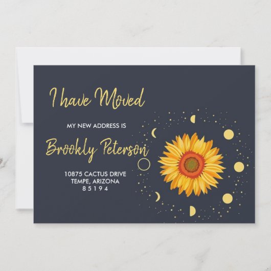 引っ越しました日没。移動 招待状 (正面)