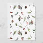 引っ越しました暖赤の冬の動く発表 シーズンカード (裏面)