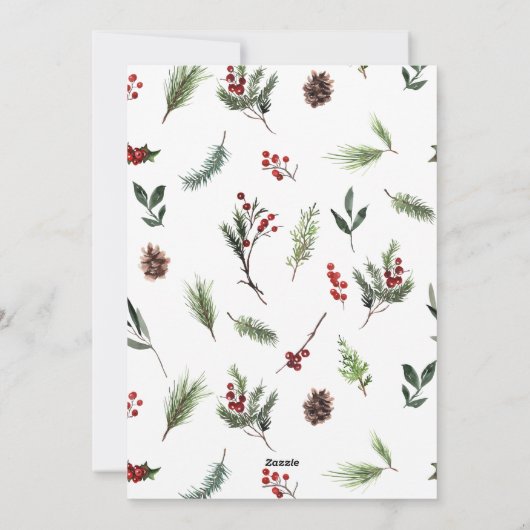 引っ越しました暖赤の冬の動く発表 シーズンカード (裏面)