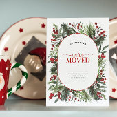 引っ越しました暖赤の冬の動く発表 シーズンカード
