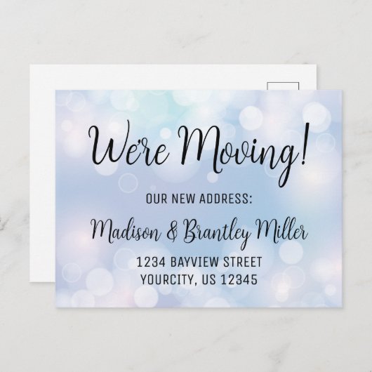引っ越しました書手書きアドレスの名前 案内ポストカード (正面/裏面)
