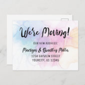 引っ越しました書手書きアドレス 案内ポストカード (正面/裏面)