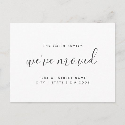 引っ越しました来のアドレスの変更 案内ポストカード (正面)