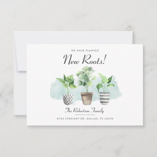 引っ越しました植物性の新しいルーツ移動 案内状 (正面)
