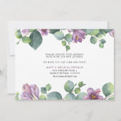 引っ越しました植物水彩移動 案内状 (裏面)