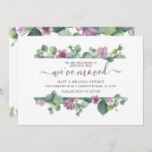 引っ越しました植物水彩移動 案内状 (正面/裏面)