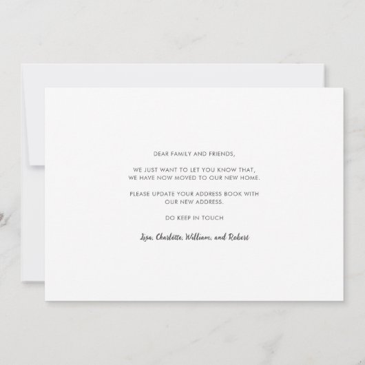 引っ越しました水の色の休日の移動アドレス 案内状 (裏面)