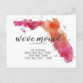 引っ越しました水の色フロリダの移動発表 案内ポストカード