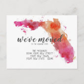 引っ越しました水の色フロリダの移動発表 案内ポストカード (正面)