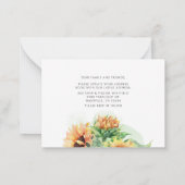 引っ越しました水彩ひまわり移動 ノートカード (裏面)