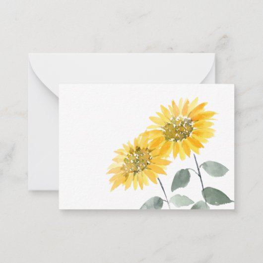 引っ越しました水彩ひまわり移動 ノートカード (裏面)