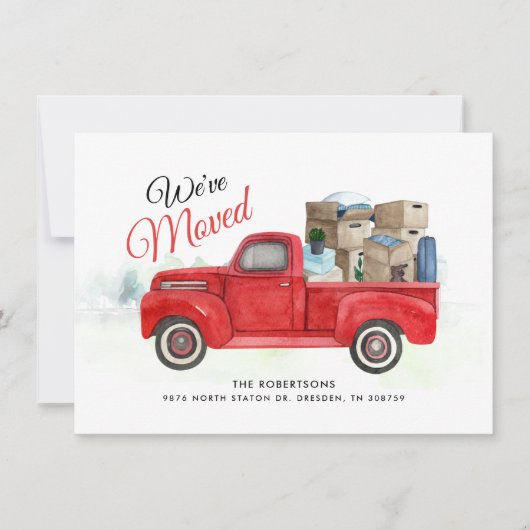 引っ越しました水彩シックな動きの発表 (正面)