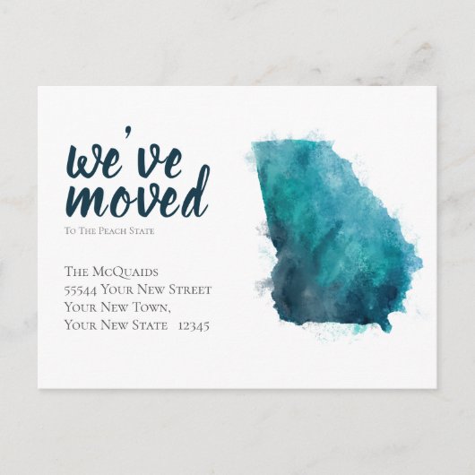 引っ越しました水彩ジョージア移動発表 シーズンポストカード (正面)