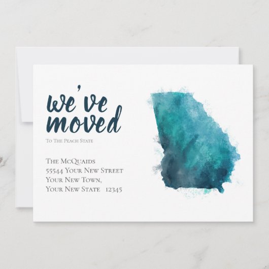 引っ越しました水彩ジョージア移動発表 案内状 (正面)