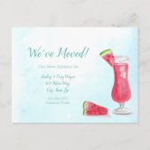 引っ越しました水彩スイカ飲料 案内ポストカード (正面)